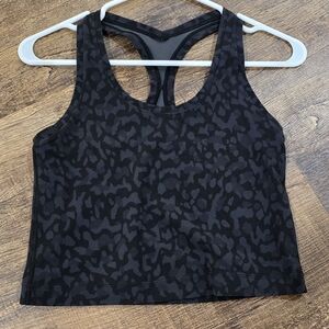 Black Leopard Print Sports Bra